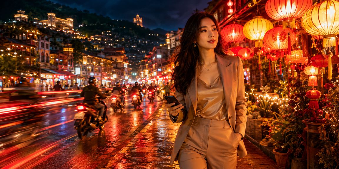 Người dùng tại Sa Pa khám phá ưu đãi đăng ký và cá cược trong không khí chợ đêm